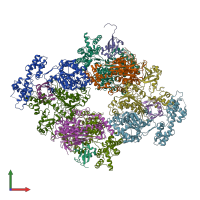 PDB entry 3dbr coloured by chain, front view.