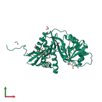 PDB entry 3ddd coloured by chain, front view.