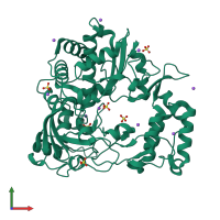 PDB entry 3ddk coloured by chain, front view.