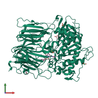 PDB entry 3ddu coloured by chain, front view.