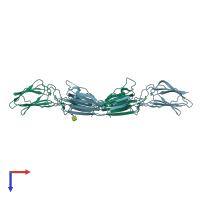 PDB entry 3dem coloured by chain, top view.