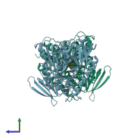 PDB entry 3dgh coloured by chain, side view.