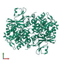 Nicotinamide phosphoribosyltransferase in PDB entry 3dgr, assembly 1, front view.