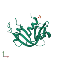 PDB entry 3dh6 coloured by chain, front view.