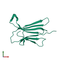 PDB entry 3dhj coloured by chain, front view.