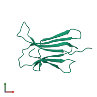 PDB entry 3dhm coloured by chain, front view.