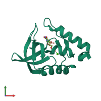 PDB entry 3dhq coloured by chain, front view.