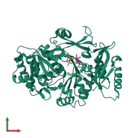 PDB entry 3dhv coloured by chain, front view.
