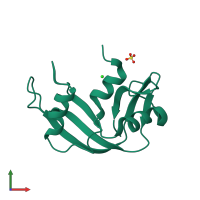 PDB entry 3di9 coloured by chain, front view.