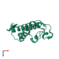 PDB entry 3dih coloured by chain, top view.
