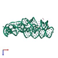 PDB entry 3dim coloured by chain, top view.