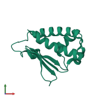 PDB entry 3djn coloured by chain, front view.