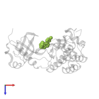 6-{[6-(1-methyl-1H-pyrazol-4-yl)[1,2,4]triazolo[4,3-b]pyridazin-3-yl]sulfanyl}quinoline in PDB entry 3dkg, assembly 1, top view.