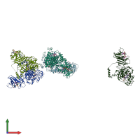 PDB entry 3dl5 coloured by chain, front view.
