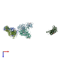 PDB entry 3dl5 coloured by chain, top view.