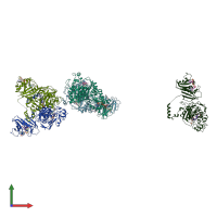 PDB entry 3dl6 coloured by chain, front view.