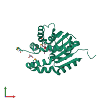 PDB entry 3dlc coloured by chain, front view.