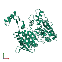 PDB entry 3dms coloured by chain, front view.