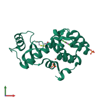 PDB entry 3dn6 coloured by chain, front view.