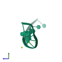 PDB entry 3dnb coloured by chain, side view.