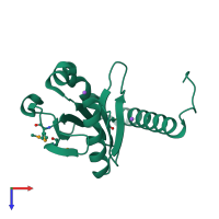 PDB entry 3dnx coloured by chain, top view.