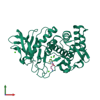PDB entry 3do2 coloured by chain, front view.