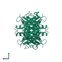 Transthyretin in PDB entry 3do4, assembly 1, side view.