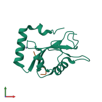PDB entry 3dow coloured by chain, front view.