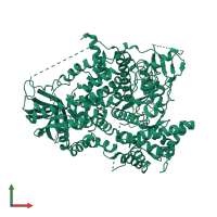 PDB entry 3dpd coloured by chain, front view.