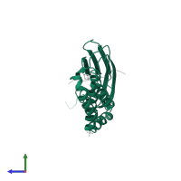 Chaperone protein DnaK in PDB entry 3dpq, assembly 1, side view.