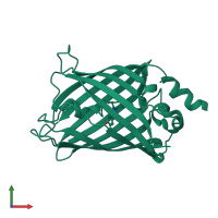 PDB entry 3dqc coloured by chain, front view.