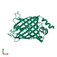 PDB entry 3dqk coloured by chain, front view.