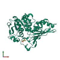 PDB entry 3dr3 coloured by chain, front view.