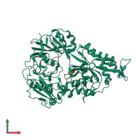 PDB entry 3drh coloured by chain, front view.