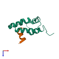 PDB entry 3ds0 coloured by chain, top view.