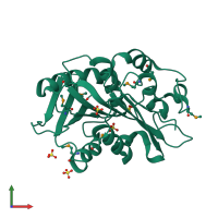 PDB entry 3ds8 coloured by chain, front view.