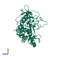 Botulinum neurotoxin A light chain in PDB entry 3dse, assembly 1, side view.