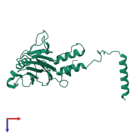 PDB entry 3dsh coloured by chain, top view.