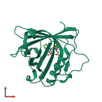 Monomeric assembly 1 of PDB entry 3dsz coloured by chemically distinct molecules, front view.