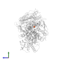 FE (III) ION in PDB entry 3duq, assembly 1, side view.