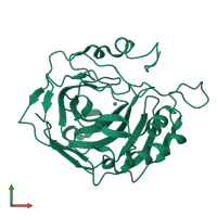 Monomeric assembly 1 of PDB entry 3dvd coloured by chemically distinct molecules, front view.