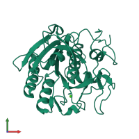 PDB entry 3dvq coloured by chain, front view.