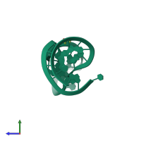 PDB entry 3dvz coloured by chain, side view.