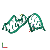 PDB entry 3dw4 coloured by chain, front view.