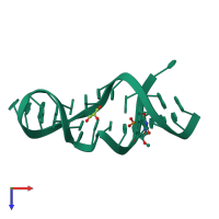 PDB entry 3dw4 coloured by chain, top view.