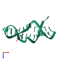 PDB entry 3dw5 coloured by chain, top view.