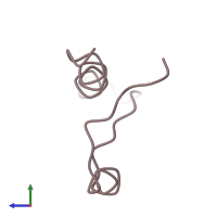 PDB entry 3dwu coloured by chain, side view.