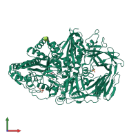 PDB entry 3dx0 coloured by chain, front view.