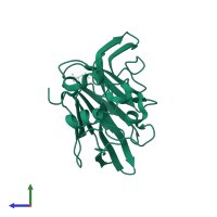 Thaumatin I in PDB entry 3dzp, assembly 1, side view.