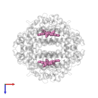 PROTOPORPHYRIN IX CONTAINING FE in PDB entry 3e08, assembly 1, top view.